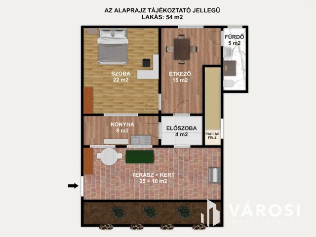 Belvárosi, 54 m2-es házrész eladó