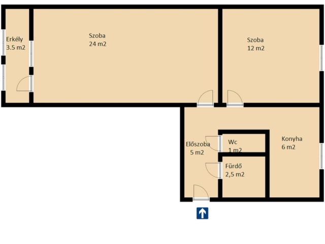 Frekventált helyen 2 szobás panelprogramos